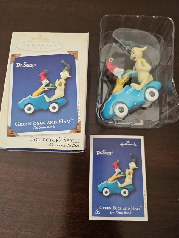 2002 NIB Hallmark Keepsake Ornament Green Eggs and Ham, Dr. Seuss Books #4