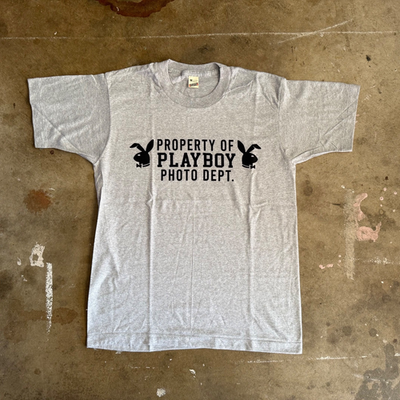 VINTAGE 80s PROPERTY OF PLAYBOY MAGAZINE PHOTO DEPARTMENT BUNNY T