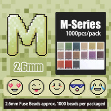 M-Series Color 2.6mm Fuse Beads 1000 Pack for Pegboards Fuse Melt Bead Packs