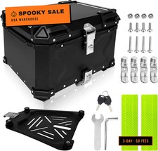 Motorcycle Top Case 55L Aluminum Alloy Motorbike Tail Box Waterproof Detachable