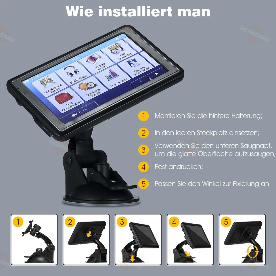 5 Zoll Navigationsgerät GPS NAVI Mit TF T-Touchscreen Auto LKW PKW Navi 8G+128MB - Bild 2 von 4