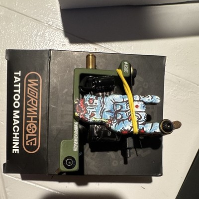 Wormhole ,Power Supply And Coil Tattoo Machine Green & Black Customized