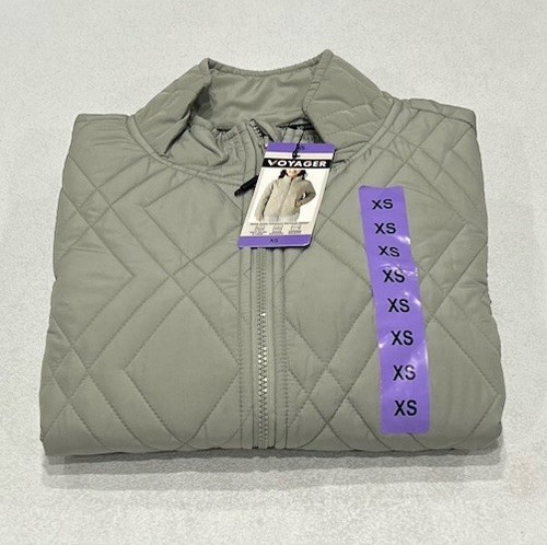 Voyager Women's Full Zip Quilted Jacket, Light Green, Size XS