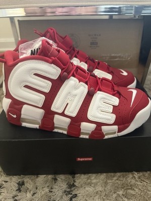 Size 9.5 - Nike Supreme x Air More Uptempo Red