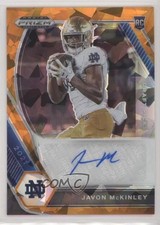 2021 Panini Prizm Draft Picks Orange Ice Javon McKinley #DPA-JAV Auto 2l4