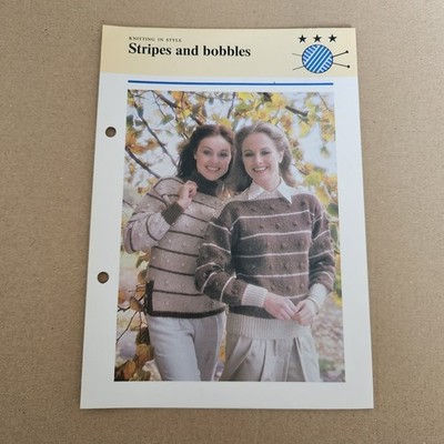 Knitting In Style Streifen & Bommeln Strickmuster Hamlyn 80er Jahre Vintage 