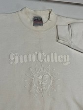vtg MADE IN USA Sun Valley mens L crewneck sweatshirt white puff paint Oneita