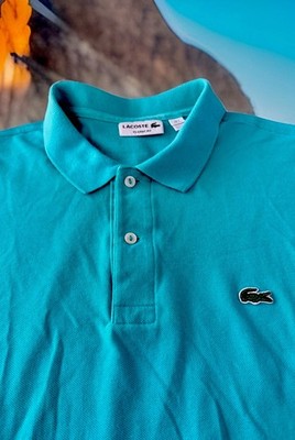 LACOSTE CLASSIC POLO SHIRT PIQUE COTTON TURQUOISE MENS SIZE 7 