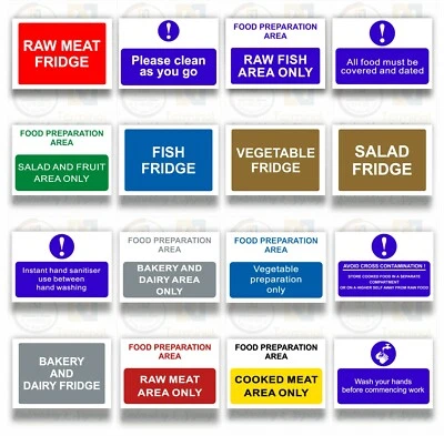 TERMINAL SIGNS Catering Restaurant Kitchen Food Preparation Health and Safety Signs