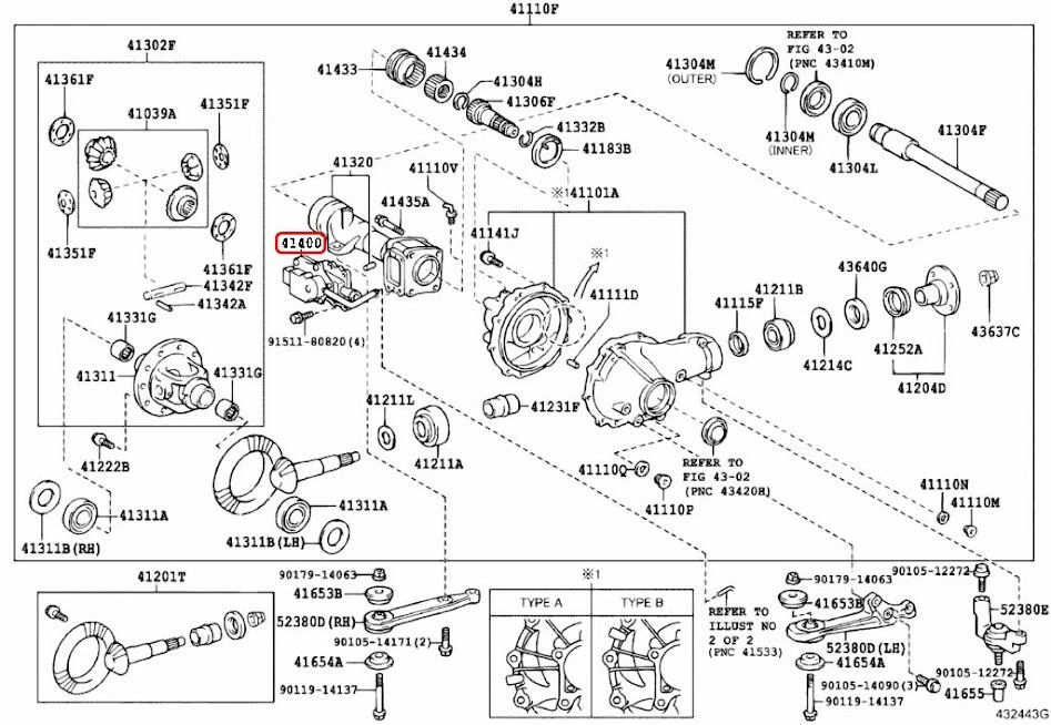 Actuador de vacío diferencial F/S delantero genuino Toyota 4x4 41400-35034 OEM Foto 3 de 4