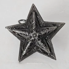 VTG USA 1974 Bergamot Brass Works 5-Point Star Silver Belt Buckle