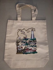 Lighthouse on Beige Canvas tote bag  275429