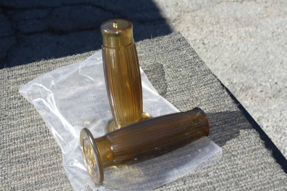 HARLEY 1" CAFÉ Caucho Natural Transparente Marrón GT Barril Empuñaduras de goma TRIUMPH Foto 2 de 4