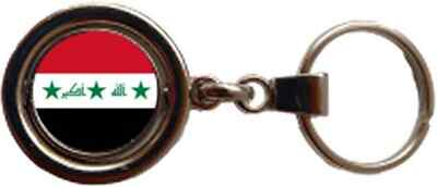 Irak 1991-2004 drehbarer doppelseitiger Metall Schlüsselanhänger und Geschenktüte