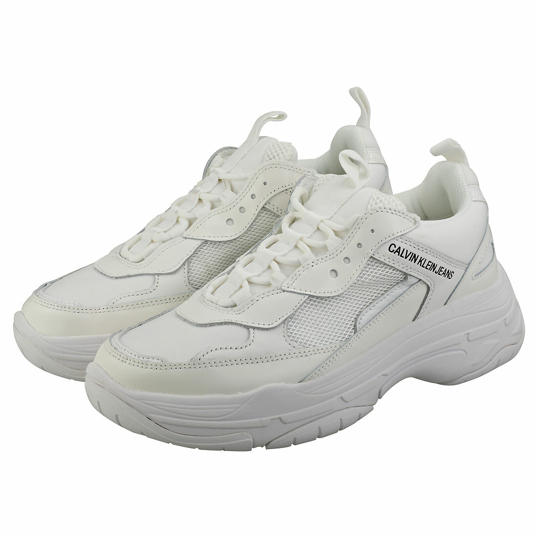 calvin klein navy & orange marvin trainers