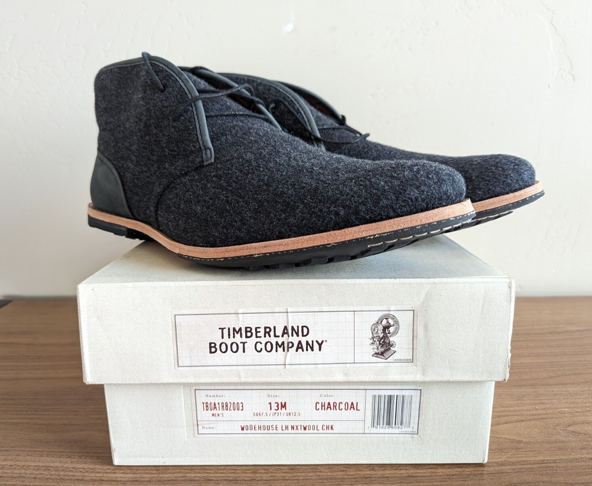 Mens Timberland Wodehouse Chukka Boots Shoes Charcoal Wool  display picture 1