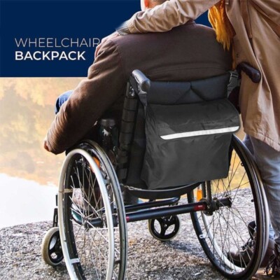 Wheelchair Back Bag With Cup Holder Easy Access Storage For Essential Belongings