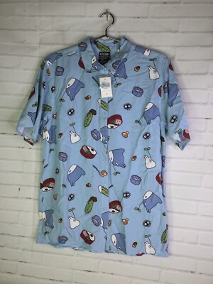 totoro button up shirt