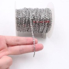 Wholesale Strong Stainless Steel 3/4/4.5mm Oval Rolo Chain Jewelry Findings DIY