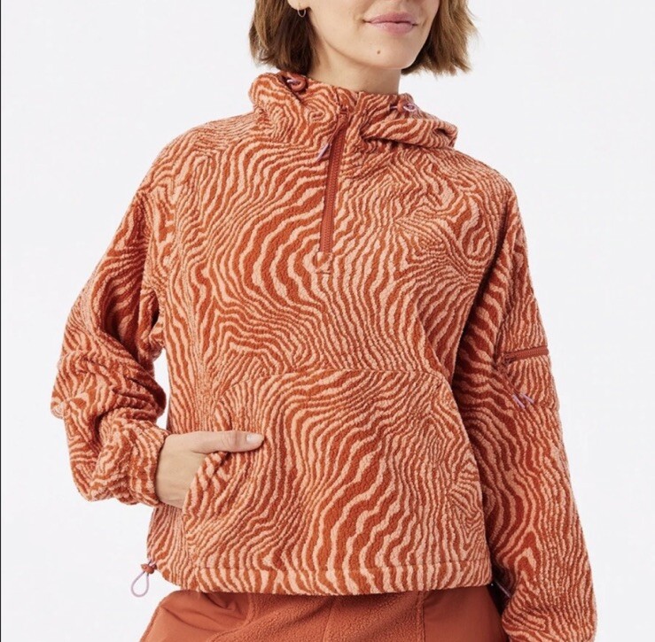 Outdoor Voices Primofleece Pullover Melon Zebra S