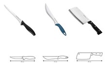 Set coltelli da cucina professionali, 1 mannaia, 1 macellaio, 1 disosso