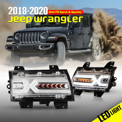 LED Sequential Turn Signal Lights For 2018-2021 Jeep Wrangler JL
