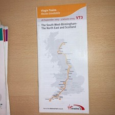 Virgin Trains. Timetable 2004.    (. The South West Birmingham. The North East S