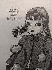 Vintage Doll Clothes Patterns Anne Adams 4673 Mail Sewing 1940's 18" 20" 22"