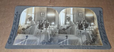 1913 EW Kelley Stereoview Dayton Ohio Flood Disaster Ministering to the Sick