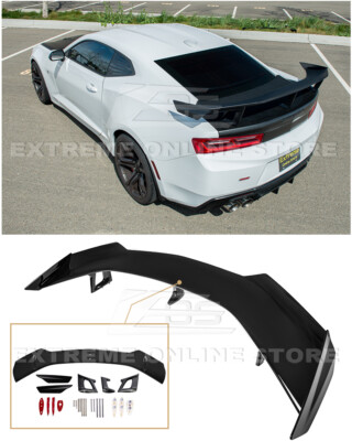 For 16-Up Camaro With Camera Option ZL1 1LE GLOSSY BLACK Rear Trunk Wing Spoiler
