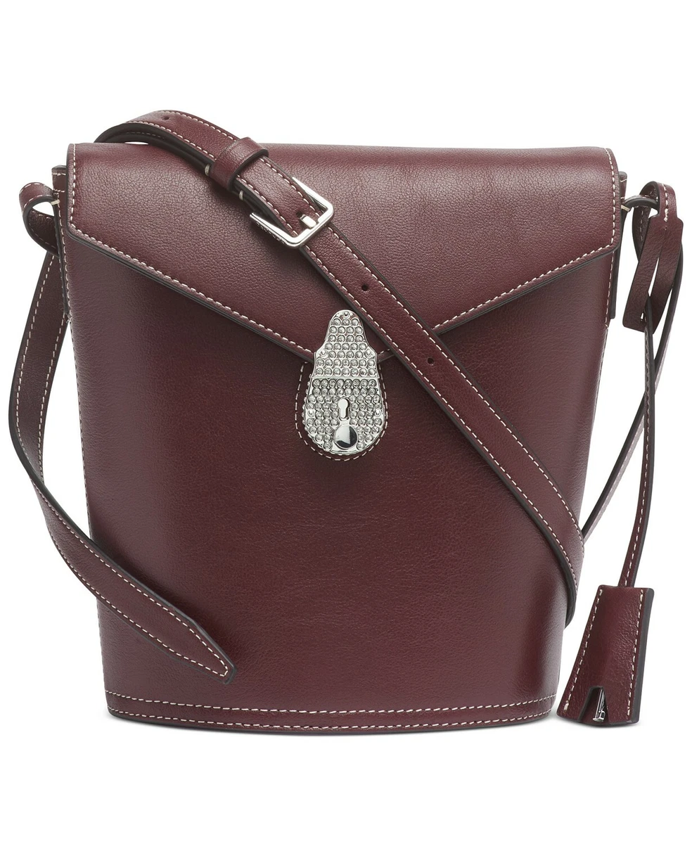 Calvin Klein Lock Brown Leather Bucket Bag www.miceli.adv.br
