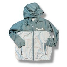 Cheek Kids Windbreaker Jacket Two-Tone Hooded Lightweight Rain Coat Size 120 5/6