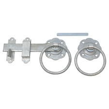 Plain Ring Gate Latch, Straight Latch Bar, Catch and Keep, 6 inch, Galvanised