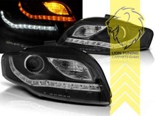 LED Tagfahrlicht Optik Scheinwerfer für Audi A4 B7 8E Limousine Avant schwarz