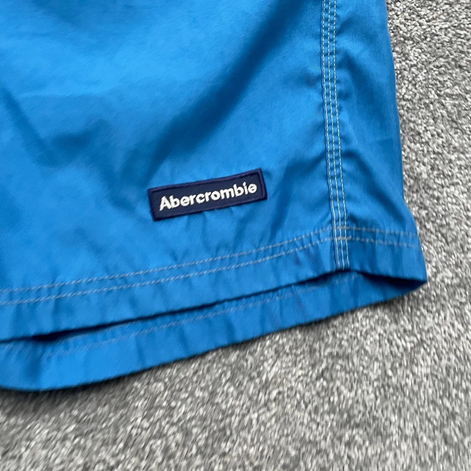 Pantalones Cortos DE COLECCIÓN Abercrombie & Fitch Medianos Azul Hawaiano Años 90 Tabla Sin Forro 9 pulgadas Foto 2 de 4