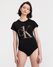 Calvin Klein A1312 Women s Black Logo Leo Bodysuit Size S