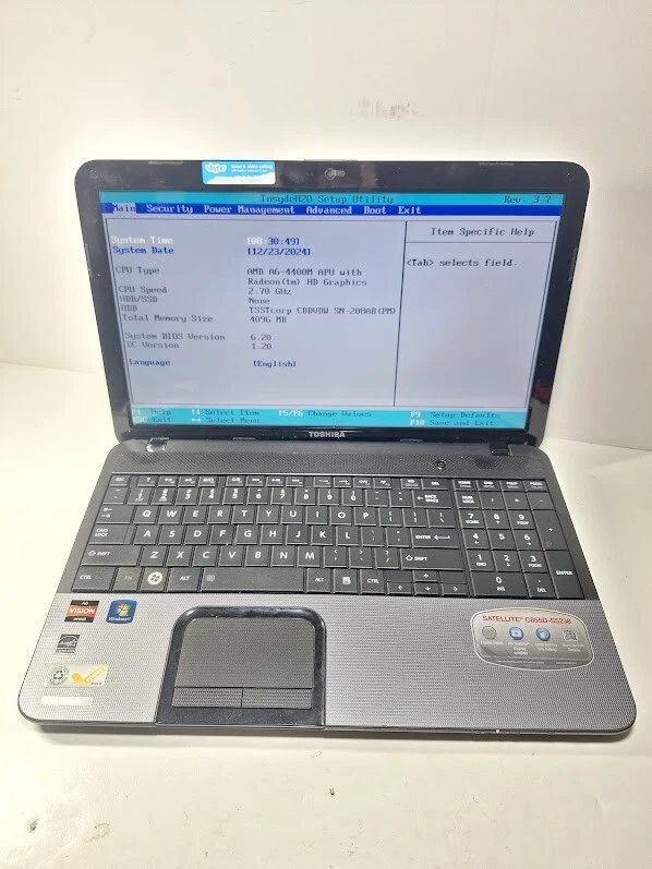 Notebook Toshiba Satellite C855D S5238 *SOMENTE PEÇAS* - Imagem 3 de 4