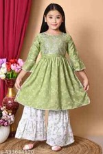 Indian Kids Traditional Beautiful girl ethnic Cotton Gharara Set For Girls