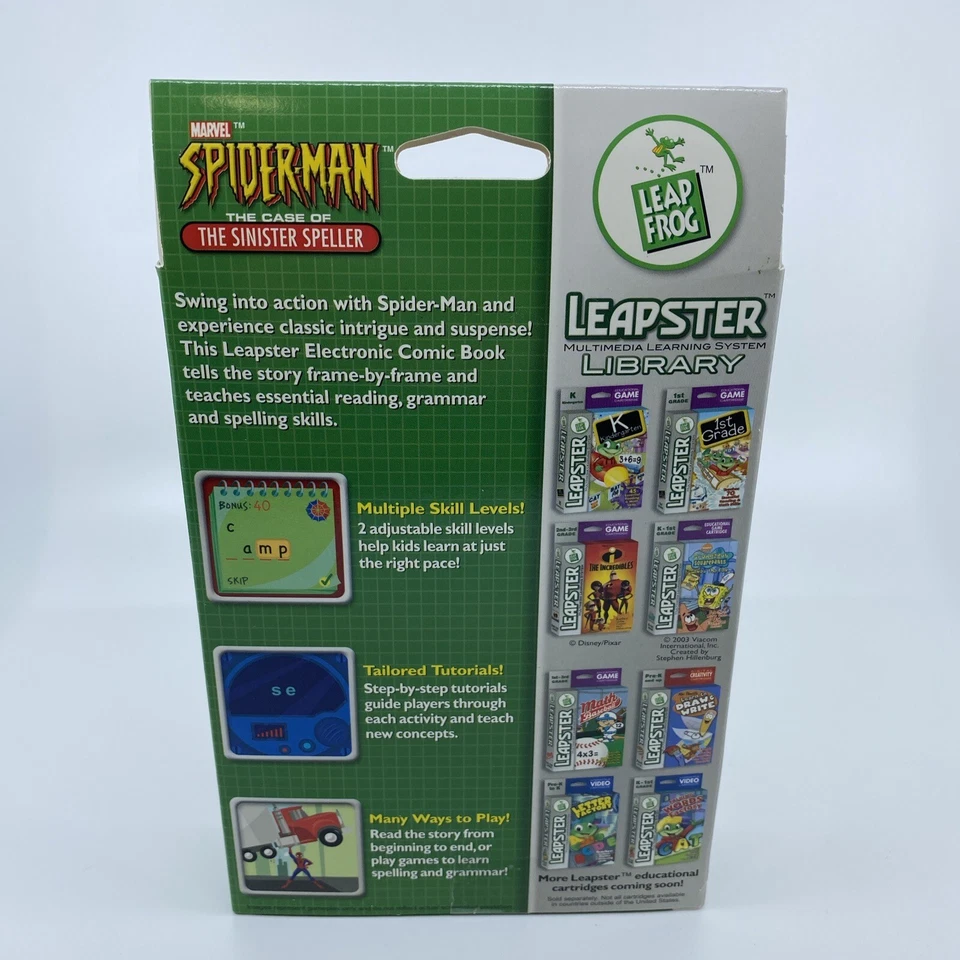 Leap Frog Leapster Marvel Spiderman Case Of The Sinister Speller Learning Game - Image 2 of 4