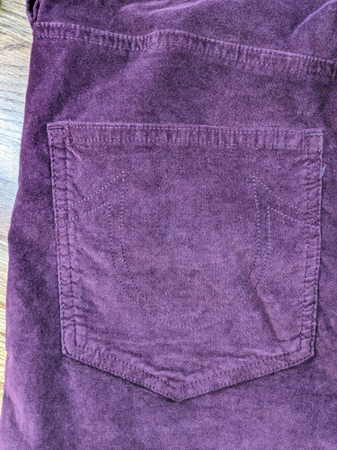 Größe 30🚨True Religion Samt strukturiert burgunder lila Hose Jennie Midrise - Bild 16 von 16