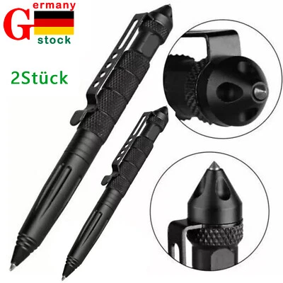 MARKENLOS 2X Tactical pen Kugelschreiber mit Glasbrecher & Kubotan zur Selbstverteidigung