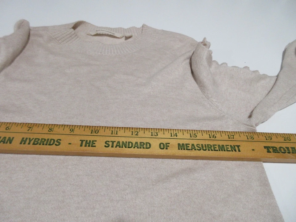 Suéter Talla L Suave Envolventes Beige Mujer MANGA CON VOLANTES Túnica Algodón/Seda/Modal Foto 2 de 4