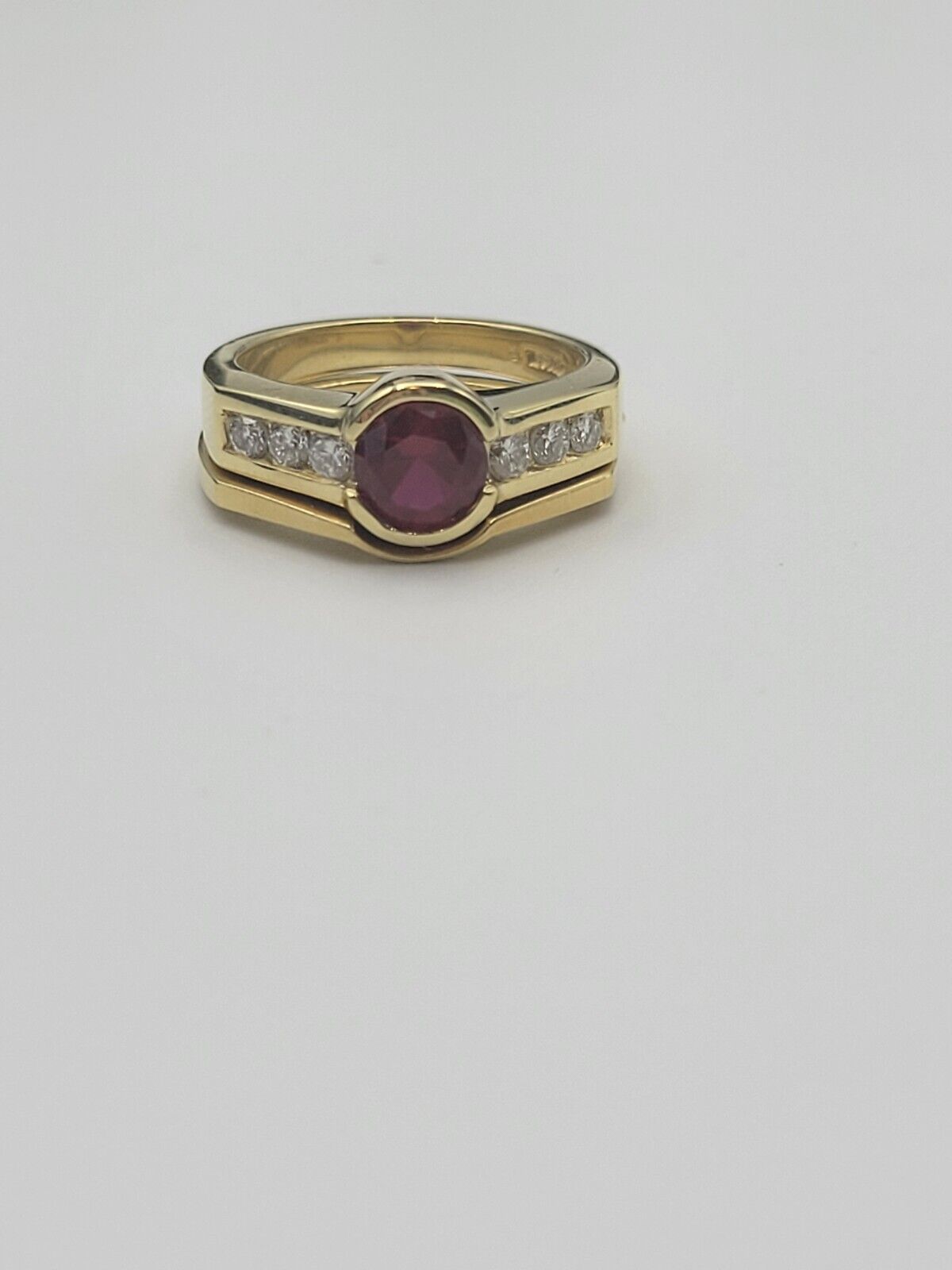 18kt Yellow Gold Lab Created Ruby And 6 Diamond W… - image 14