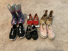 Lot Of 6 Baby Girl  s toddler shoes size 4, 5,  6 Preloved  New