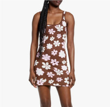 Kendall + Kylie Floral Jacquard Body-Con Sweater Dress Sz L  sold out  *926 