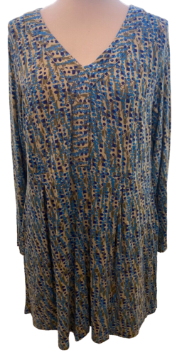 Adini bamboo/elastane tunic/ mini  dress long sleeves V neck empire line Size L - Picture 1 of 1