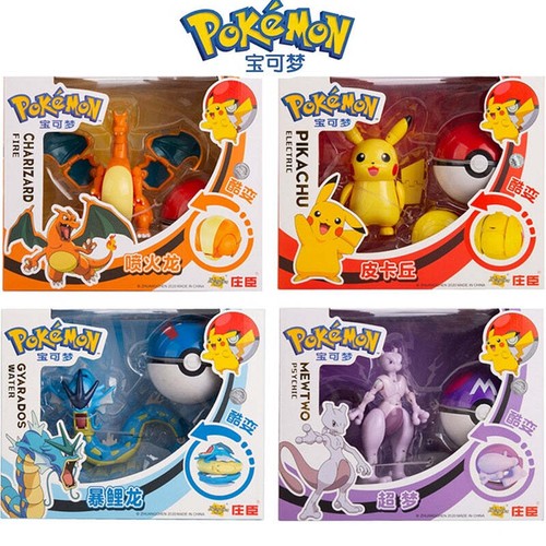 Pokemon Figures Genuine Original Box Deformation Toy Anime Figure Pikachu Chariz