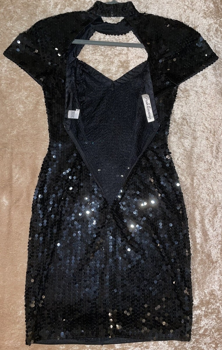peak evenings dress Vintage Peak Evenings Black Sequin Party Dress Adult Size 10
