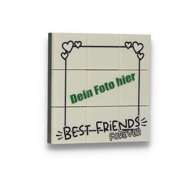 Personalisiertes LEGO Puzzle klein beste Freunde - dein FOTO bedruckt weiss NEU