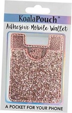Glitter Koala Pouch - Phone Card Holder, Stick On Wallet Pink 